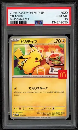 2025 POKEMON JPN M-P PROMO MCDONALD'S #020 PIKACHU PSA 10 GEM MINT JAPANESE - Image 1