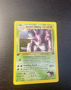 Pokemon TCG Gym Challenge Giovanni’s Nidoking 1ST EDITION HOLO RARE! *NM* 7/132 - Image 1