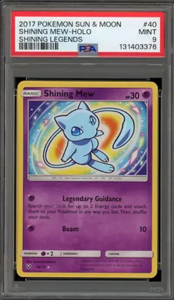 Pokemon Shining Mew Shining Legends Holo Ultra Rare #40 PSA 9 Mint - Image 1