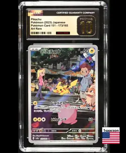 PRISTINE CGC 10 Pikachu AR 173/165 sv2a 151 Japanese Pokemon Card PSA - Image 1