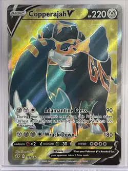 Copperajah V Holo Full Art 187/192 Ultra Rare Rebel Clash Pokemon TCG NM - Image 1