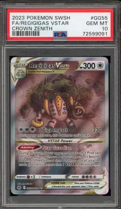 Pokemon Regigigas VSTAR Crown Zenith Galarian Gallery Full Art #GG55 PSA 10 - Image 1