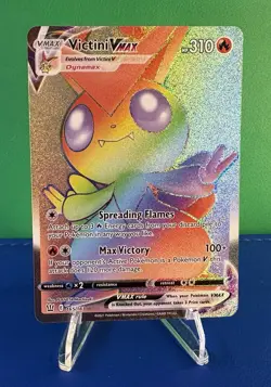 Pokemon TCG Victini VMAX 165/63 Rainbow Battle Styles Card NM Condition - Image 1