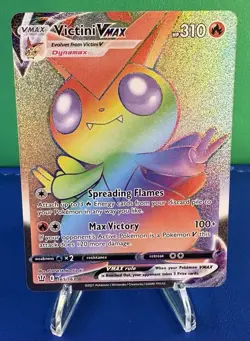Pokemon TCG Victini VMAX 165/63 Rainbow Battle Styles Card NM Condition - Image 2