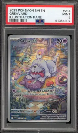 Pokemon Greavard Scarlet & Violet Illustration Rare #214 PSA 9 Mint - Image 1