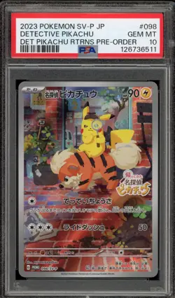 Pokemon Detective Pikachu Returns Preorder JPN FA Promo 098/SV-P PSA 10 Gem Mint - Image 1