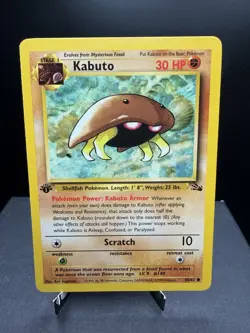 Pokemon TCG Fossil 1st Edition Kabuto 50/62 Common NM! - Image 1