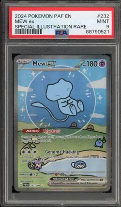 Pokemon Mew ex Paldean Fates Special Illustration Rare #232 PSA 9 Mint - Image 1