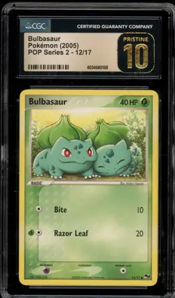 Pokemon Bulbasaur POP Series 2 #12 CGC 10 Pristine - Image 1