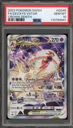 Pokemon Deoxys VSTAR Crown Zenith Galarian Gallery Full Art #GG46 PSA 10 - Image 1
