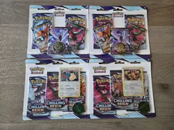 Lot of 4 Pokemon Chilling Reign 3 & 2 Pack Blisters Eevee Snorlax Promos Sealed - Image 1