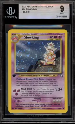 Pokemon Slowking Neo Genesis 1st Edition Holo Rare #014 BGS 9 Mint - Image 1