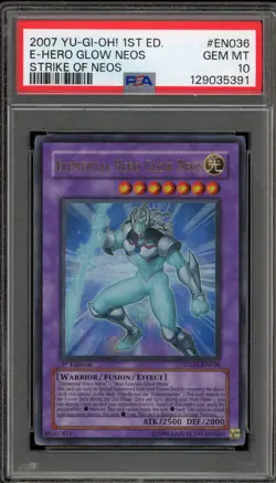 Yu-Gi-Oh! Elemental Hero Glow Neos Strike of Neos 1st Ed STON-EN036 PSA 10 - Image 1