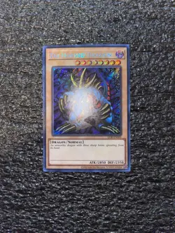 Yugioh! Tri-Horned Dragon LOB-EN000 Secret Rare 25th Anniversary Reprint NM - Image 1