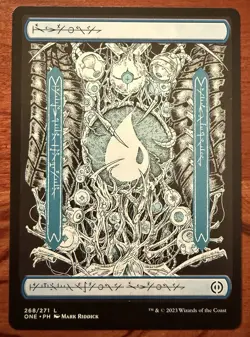 Island 268 Phyrexian FULL ART Basic Land 268/271 Phyrexian: All Will Be One MTG - Image 1