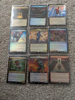 Spiderman MTG Foil Lot (9) Cosmic Spiderman, Kraven, Miles Morales, Green Goblin - Image 1