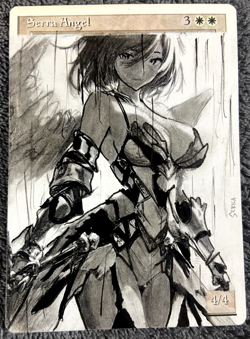 Serra Angel - Hand Painted Altered Art MTG Anime Girl Magic The Gathering - Image 1