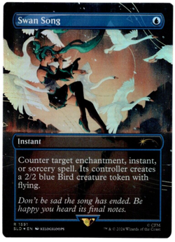 Swan Song 1591 Rainbow Foil English Borderless Secret Lair MTG Near Mint - Image 1