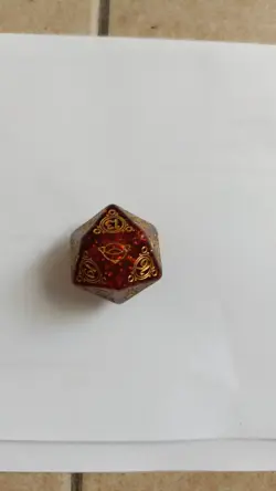 Lord of the Rings MTG Gift Bundle Oversized Red Gold Spindown Dice D20 Die LTR - Image 1