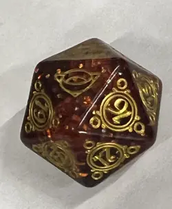 Lord of the Rings MTG Gift Bundle Oversized Red Gold Spindown Dice D20 Die LTR - Image 3
