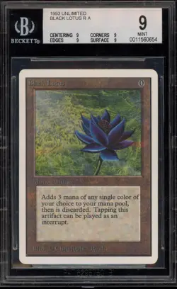 Magic The Gathering MTG Black Lotus Unlimited Rare "Power Nine" "Quad 9" BGS 9 - Image 1