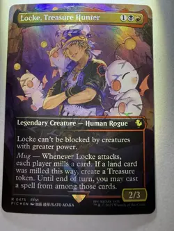 Locke, Treasure Hunter (475) Borderless Chocobo Track Foil Final Fantasy MTG - Image 1