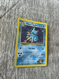 2000 Pokemon Misty’s Seadra Holo Pre Release Gym Heroes 9/132 With Swirl - Image 2