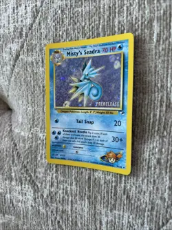 2000 Pokemon Misty’s Seadra Holo Pre Release Gym Heroes 9/132 With Swirl - Image 4