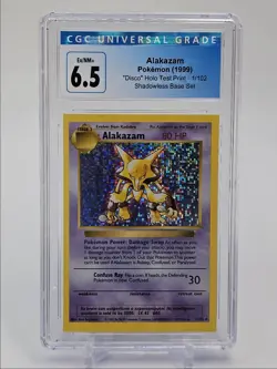 ALAKAZAM 1999 POKEMON SHADOWLESS BASE DISCO HOLO TEST PRINT 1 CGC 6.5 - Image 1