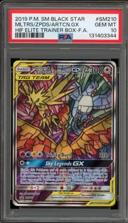 Pokemon Moltres & Zapdos & Articuno GX Hidden Fates ETB FA Promo SM210 PSA 10 - Image 1