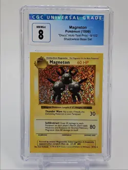 MAGNETON 1999 POKEMON SHADOWLESS BASE DISCO HOLO TEST PRINT 9 CGC 8 - Image 1