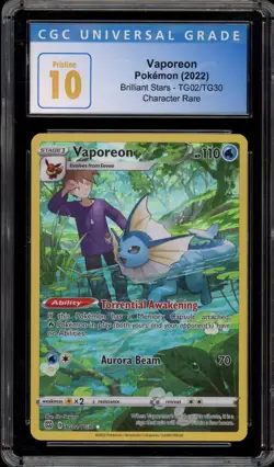 Pokemon Vaporeon Brilliant Stars Trainer Gallery Full Art #TG02 CGC 10 Pristine - Image 1