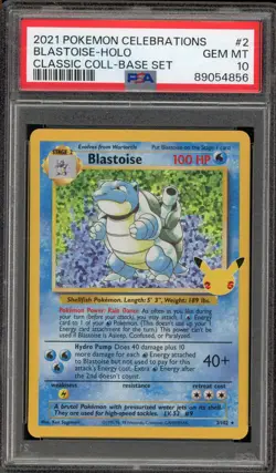 Pokemon Blastoise Celebrations Classic Coll. Base Set Holo Rare #2 PSA 10 - Image 1