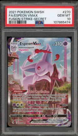 Pokemon Espeon VMAX Fusion Strike Secret Rare Full Alt Art #270 PSA 10 Gem Mint - Image 1
