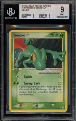 Pokemon Treecko Gold Star EX Team Rocket Returns Holo Ultra Rare #109 BGS 9 Mint - Image 1