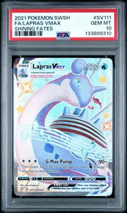 Lapras 2021 Pokemon Shining Fates Full Art VMAX Card - SV111/SV122 - PSA 10 - Image 1