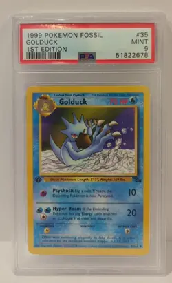 Golduck 1999 Pokemon Fossil 1st Edition #35 PSA 9 Mint - Image 1