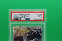 2023 Pokemon Sword & Shield Full Art Glaceon Vstar Crown Zenith #GG40 PSA 9 Mint - Image 2