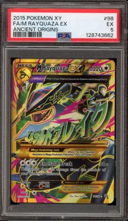Pokemon M Rayquaza EX XY Ancient Origins Full Art #98 PSA 5 - Image 1