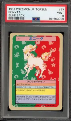 Pokemon Topsun Ponyta Blue Back Japanese #077 PSA 9 Mint - Image 1