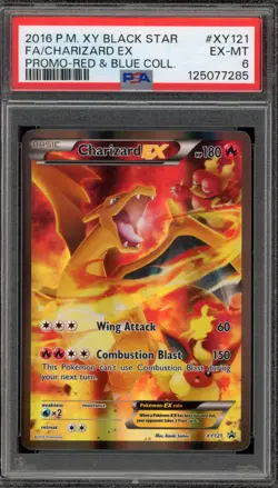 Pokemon Charizard EX Red & Blue Coll. Black Star Full Art Promo XY121 PSA 6 - Image 1