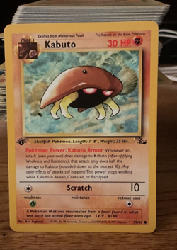 1999 Pokemon Fossil 1st Edition Kabuto #50/62 WOTC Near Mint - Image 1