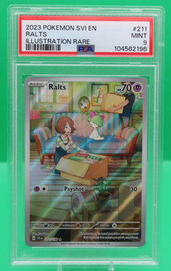 2023 Pokemon Ralts Scarlet & Violet Base Set Illustration Rare 211/198 PSA 9 - Image 1