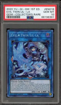 Yu-Gi-Oh! Evil Twin Lil-La 1st Edition Collector's Rare GEIM-EN016 PSA 10 - Image 1