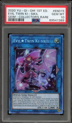 Yu-Gi-Oh! Evil Twin Ki-Sikil 1st Edition Collector's Rare GEIM-EN015 PSA 10 - Image 1