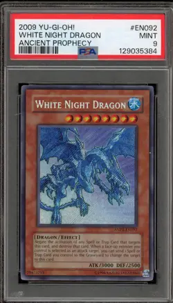 Yu-Gi-Oh! White Night Dragon Ancient Prophecy Unlimited Secret ANPR-EN092 PSA 9 - Image 1