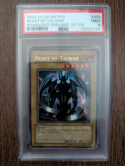 BEAST OF TALWAR Yugioh 2002 Pharoah's Serv 1st Ed PSV-103 English NA Card PSA 9 - Image 1