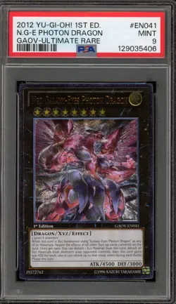 Yu-Gi-Oh! Neo Galaxy-Eyes Photon Dragon 1st Ed Ultimate Rare GAOV-EN041 PSA 9 - Image 1