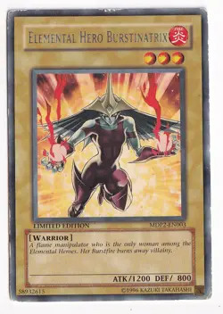 Damaged, English Yu Gi Oh Elemental Hero Burstinatrix - MDP2-EN003 - Rare HP - Image 1