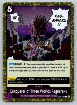 Conquerer of Three Worlds Ragnaraku EB01-039 One Piece FOIL Card - Image 1